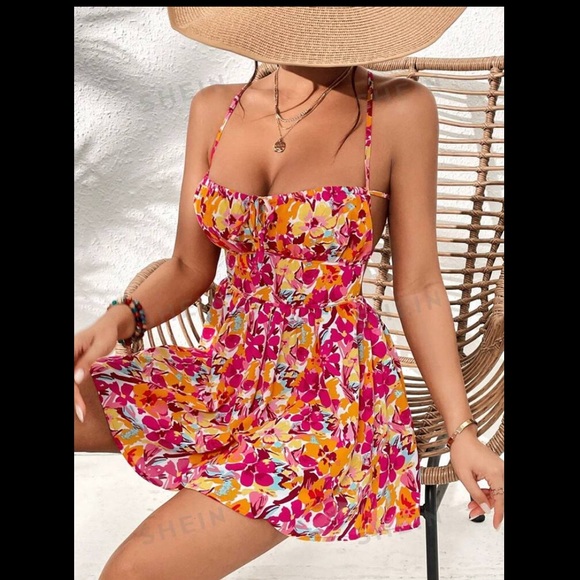 Neon floral romper 🩷🧡💛 - Picture 1 of 5